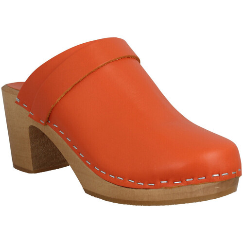 Pantofi Femei Papuci de vară Hoof Eglantine Cuir Femme Orange portocaliu
