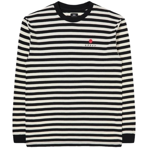 Îmbracaminte Bărbați Tricouri & Tricouri Polo Edwin Basic Stripe T-Shirt LS - Black/White Multicolor