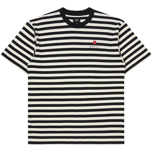 Îmbracaminte Bărbați Tricouri & Tricouri Polo Edwin Basic Stripe T-Shirt - Black/White Multicolor