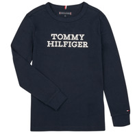 Îmbracaminte Băieți Tricouri cu mânecă lungă  Tommy Hilfiger TOMMY HILFIGER LOGO TEE L/S Albastru