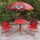Casa Mobilier de grădină Strend Pro Set copii masa cu umbrela si 2 scaune roșu