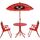 Casa Mobilier de grădină Strend Pro Set copii masa cu umbrela si 2 scaune roșu
