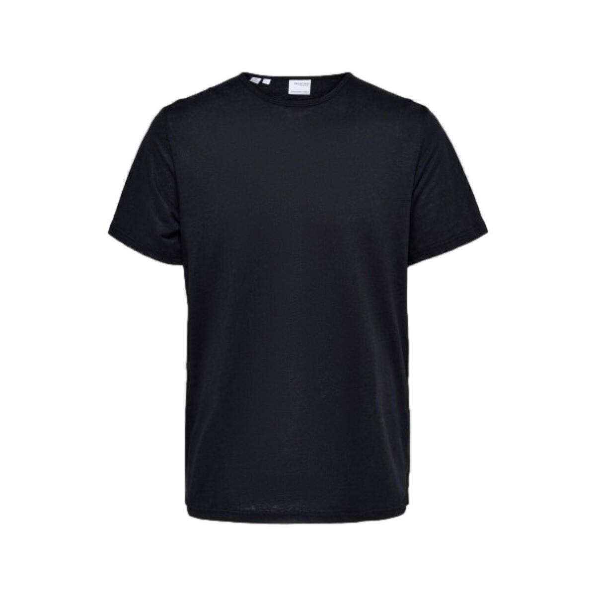 Îmbracaminte Bărbați Tricouri & Tricouri Polo Selected T-Shirt Bet Linen - Black Negru
