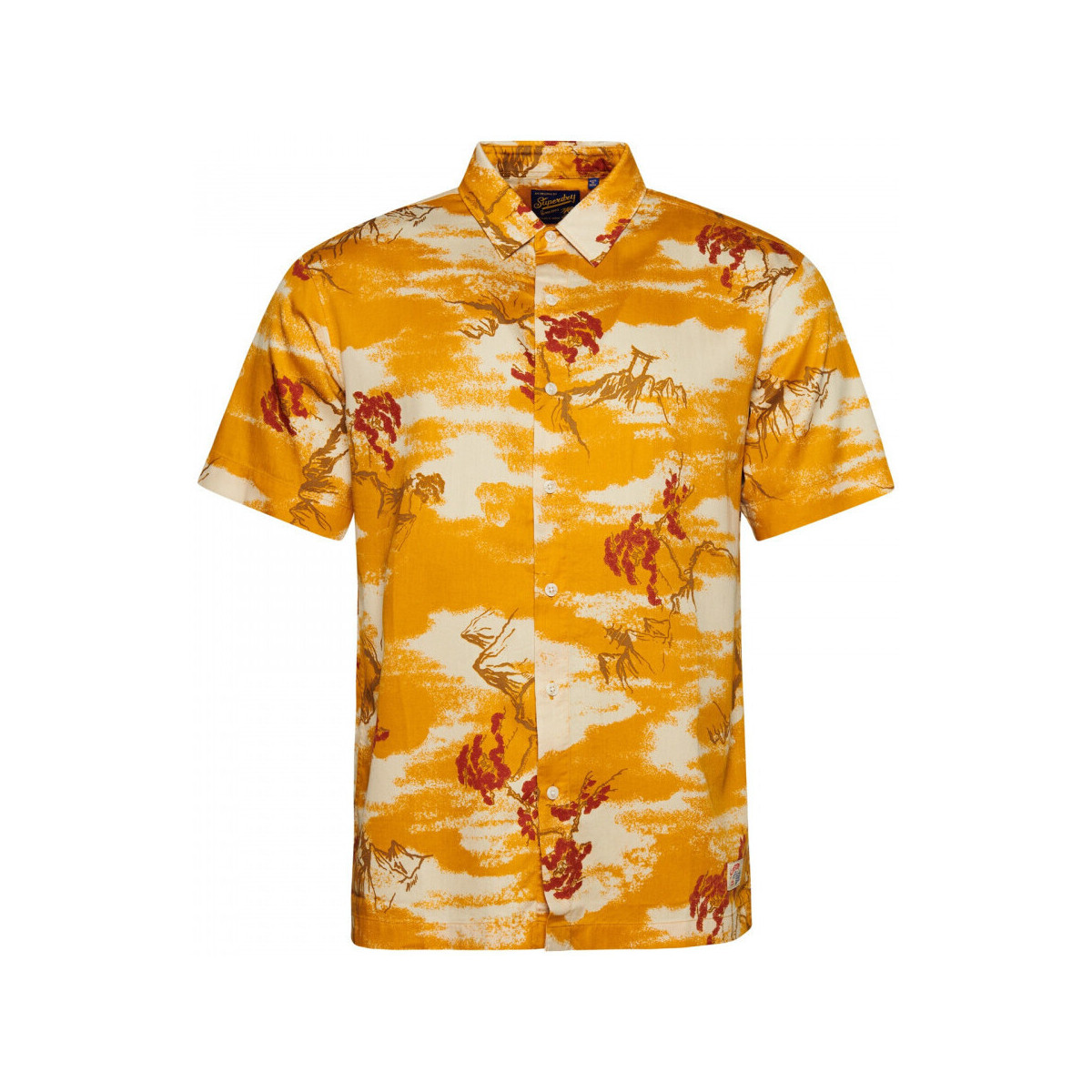 Îmbracaminte Bărbați Cămăsi mânecă lungă Superdry Vintage hawaiian s/s shirt galben