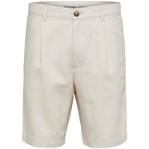 Îmbracaminte Bărbați Pantaloni scurti și Bermuda Selected Comfort-Jones Linen - Oatmeal Bej