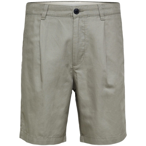 Îmbracaminte Bărbați Pantaloni scurti și Bermuda Selected Comfort-Jones Linen - Vetiver verde