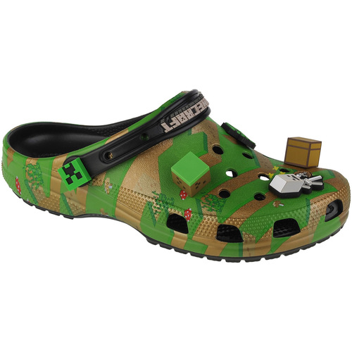 Pantofi Papuci de casă Crocs Elevated Minecraft Classic Clog verde