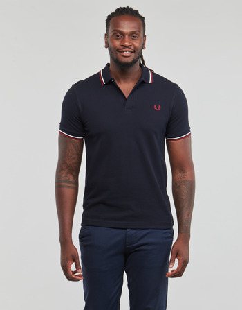 Fred Perry TWIN TIPPED FRED PERRY SHIRT Albastru / Alb / Roșu