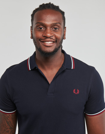Fred Perry TWIN TIPPED FRED PERRY SHIRT Albastru / Alb / Roșu