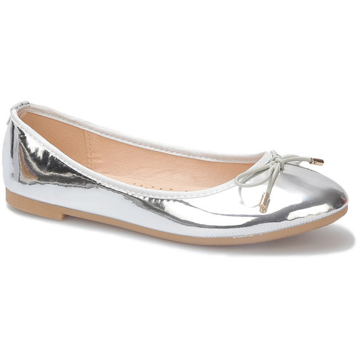 Pantofi Femei Balerin și Balerini cu curea La Modeuse 66497_P154603 Argintiu