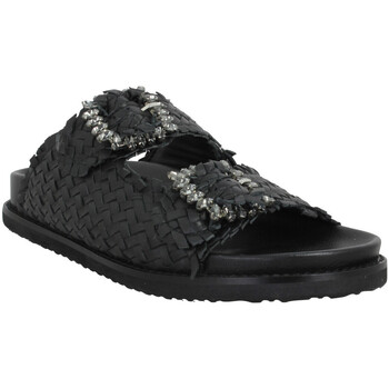 Pantofi Femei Papuci de vară Inuovo 395010 Cuir Tresse Femme Noir Negru