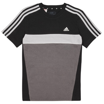 Îmbracaminte Băieți Tricouri mânecă scurtă Adidas Sportswear 3S TIB T Negru / Gri / Alb