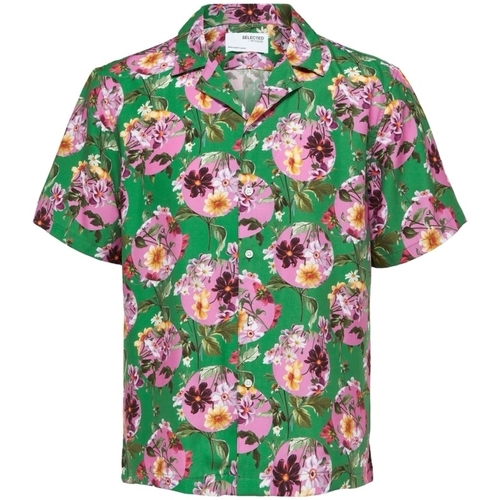 Îmbracaminte Bărbați Cămăsi mânecă lungă Selected Relax Liam Shirt - Jolly Green Multicolor