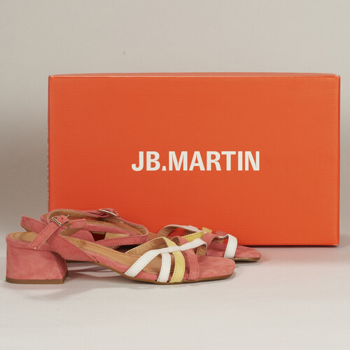Pantofi Femei Sandale JB Martin VICTORIA Catifea / Roz / Galben / Craie