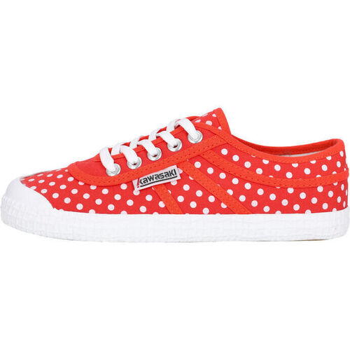 Pantofi Sneakers Kawasaki Polka Canvas Shoe  5030 Cherry Tomato roșu