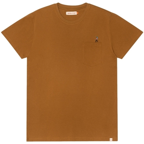 Îmbracaminte Bărbați Tricouri & Tricouri Polo Revolution Regular T-Shirt 1330 HIK - Light Brown Maro