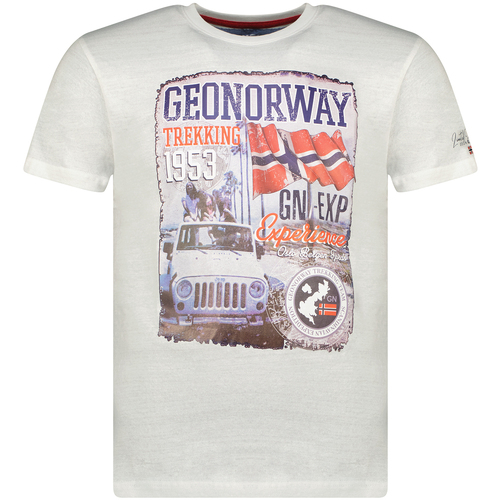 Îmbracaminte Bărbați Tricouri mânecă scurtă Geo Norway SW1959HGNO-WHITE Alb
