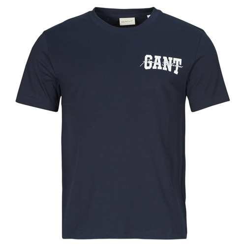 Îmbracaminte Bărbați Tricouri mânecă scurtă Gant ARCH SCRIPT SS T-SHIRT Albastru
