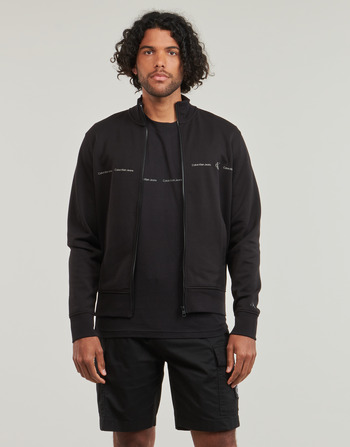 Îmbracaminte Bărbați Hanorace  Calvin Klein Jeans LOGO REPEAT ZIP THROUGH Negru
