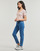 Îmbracaminte Femei Tricouri mânecă scurtă Calvin Klein Jeans WOVEN LABEL RIB V-NECK TEE Bej