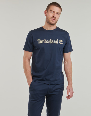 Timberland Camo Linear Logo Short Sleeve Tee Albastru