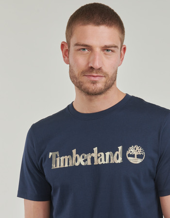Timberland Camo Linear Logo Short Sleeve Tee Albastru
