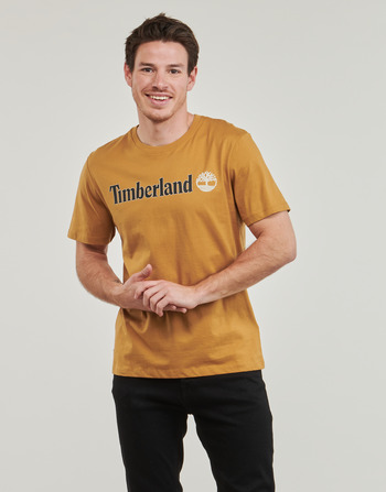 Timberland Linear Logo Short Sleeve Tee Camel