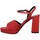 Pantofi Femei Sandale Carel Plisse Cuir Femme Rouge roșu