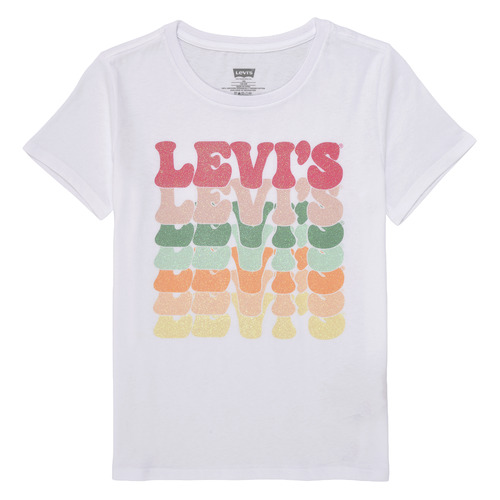 Îmbracaminte Fete Tricouri mânecă scurtă Levi's ORGANIC RETRO LEVIS SS TEE Multicolor / Alb