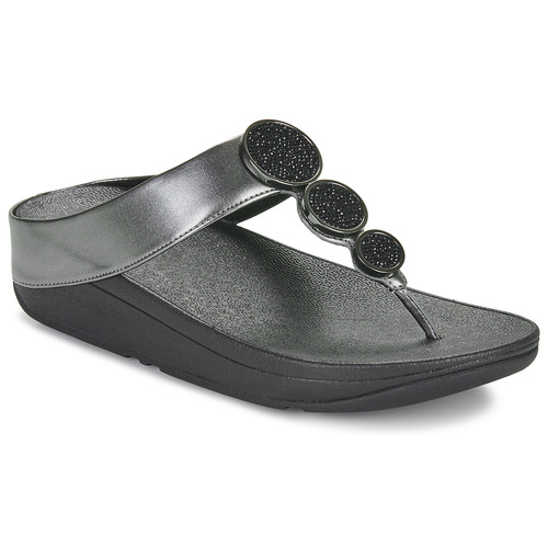 Pantofi Femei  Flip-Flops FitFlop Halo Bead-Circle Metallic Toe- Negru