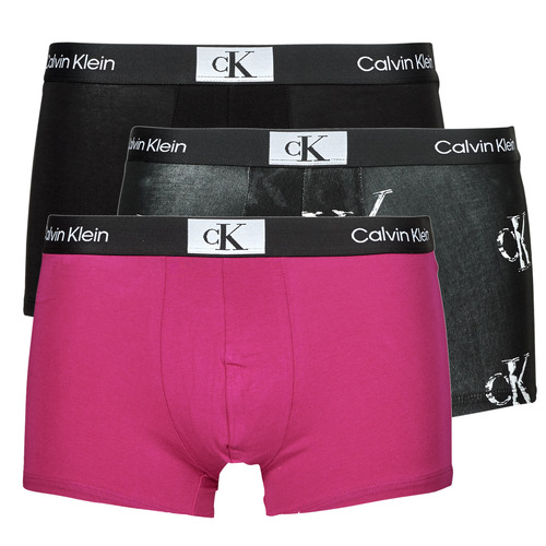 Lenjerie intimă Bărbați Boxeri Calvin Klein Jeans TRUNK 3PK X3 Negru / Negru / Violet