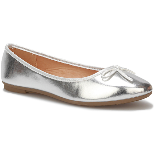 Pantofi Femei Balerin și Balerini cu curea La Modeuse 68021_P158512 Argintiu
