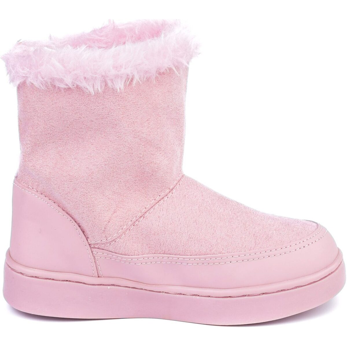 Pantofi Fete Ghete Bibi Shoes Ghete Fete Bibi Urban Boots Pink Suede cu Blanita roz