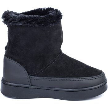 Bibi Shoes Ghete Fete Bibi Urban Boots Black Suede cu Blanita Negru