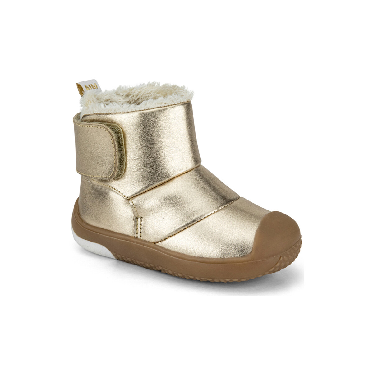 Pantofi Fete Ghete Bibi Shoes Ghete Fete Bibi Prewalker Gold 2.0 cu Blanita Auriu