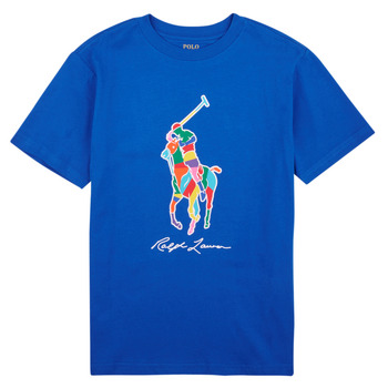 Îmbracaminte Băieți Tricouri mânecă scurtă Polo Ralph Lauren SS CN-KNIT SHIRTS-T-SHIRT Albastru / Heritage / Blue