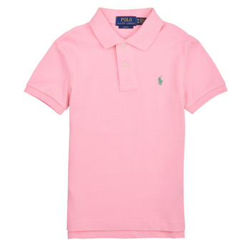 Îmbracaminte Băieți Tricou Polo mânecă scurtă Polo Ralph Lauren SLIM POLO-TOPS-KNIT Roz / Garden / Pink