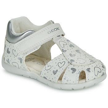 Pantofi Fete Sandale Geox B ELTHAN GIRL Alb / Argintiu