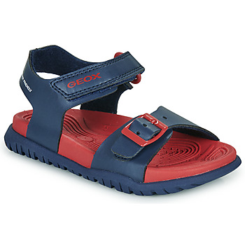 Pantofi Băieți Sandale Geox J SANDAL FUSBETTO BO Albastru / Roșu