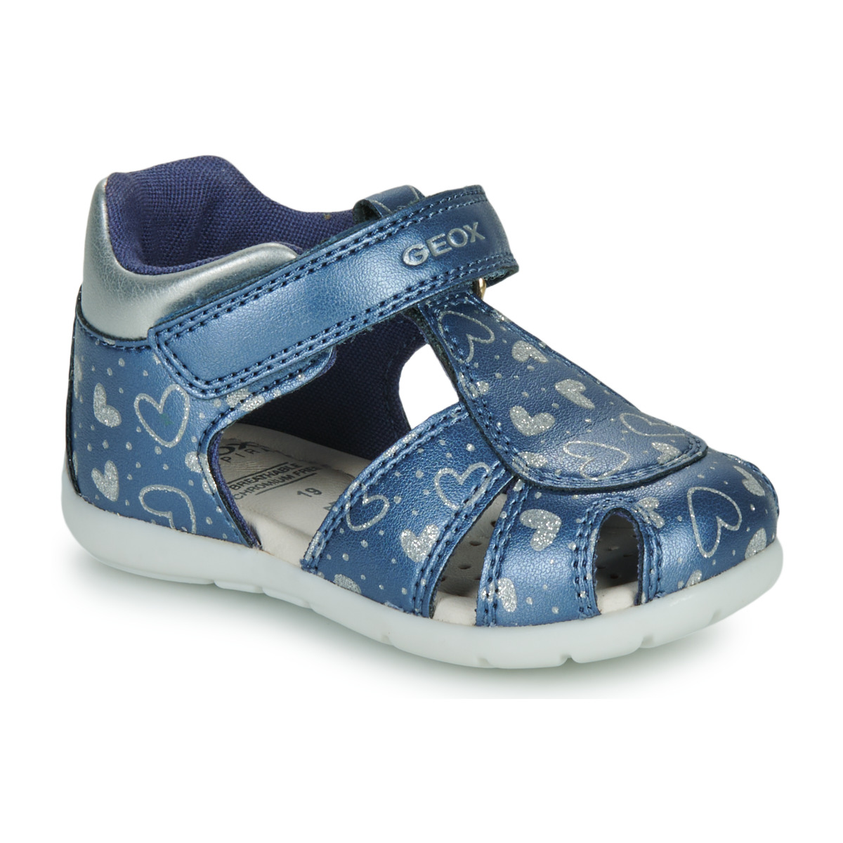 Pantofi Fete Sandale Geox B ELTHAN GIRL Albastru / Argintiu