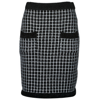 Karl Lagerfeld boucle knit skirt Negru / Alb