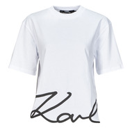 Îmbracaminte Femei Tricouri mânecă scurtă Karl Lagerfeld karl signature hem t-shirt Alb