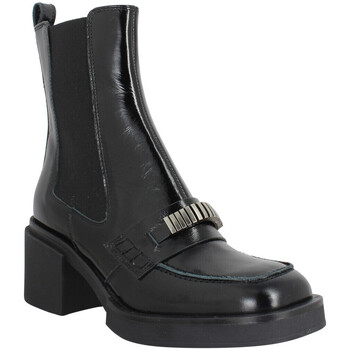 Pantofi Femei Botine Elvio Zanon 801 Cuir Femme Noir Negru