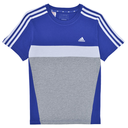 Îmbracaminte Băieți Tricouri mânecă scurtă Adidas Sportswear J 3S TIB T Albastru / Alb / Gri