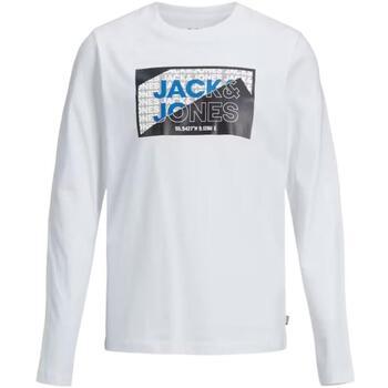 Îmbracaminte Băieți Tricouri mânecă scurtă Jack & Jones  Alb