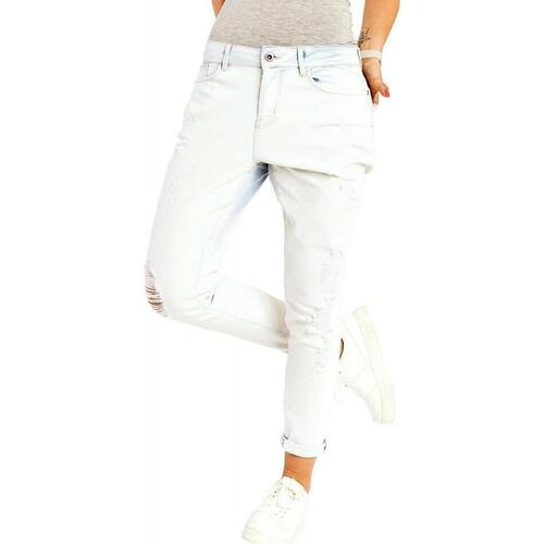 Îmbracaminte Femei Pantaloni  Only Lima Boyfriend Jeans L32 - White Alb