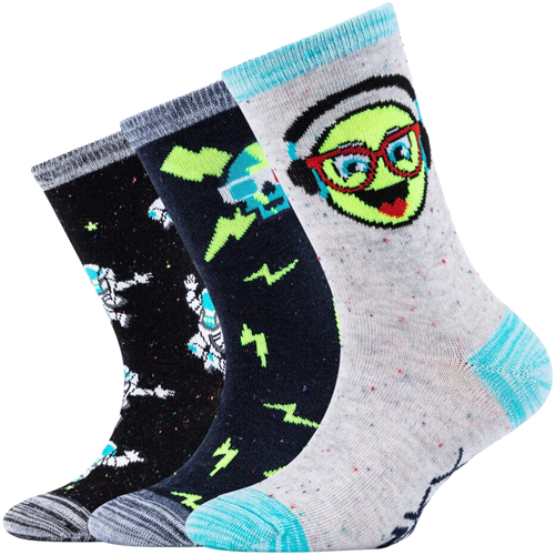 Lenjerie intimă Băieți Șosete sport Skechers 3PPK Boys Casual Space and Smileys Socks Multicolor
