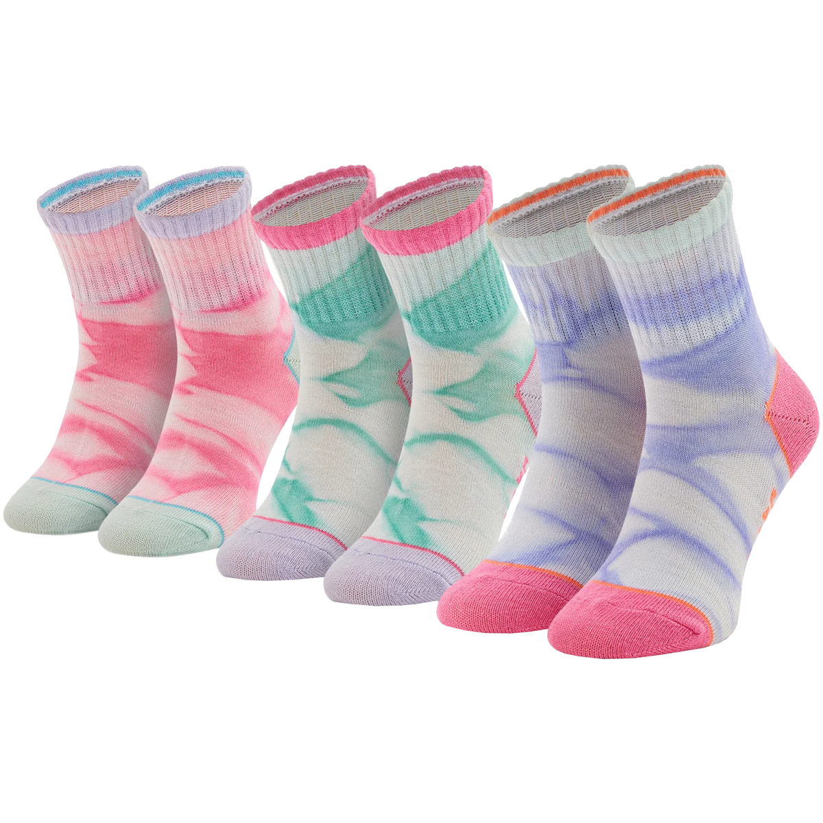 Lenjerie intimă Fete Șosete sport Skechers 3PPK Girls Casual Fancy Tie Die Socks Multicolor