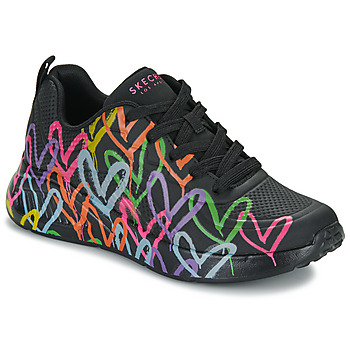 Pantofi Femei Pantofi sport Casual Skechers UNO LITE GOLDCROWN - HEART OF HEARTS Negru / Multicolor