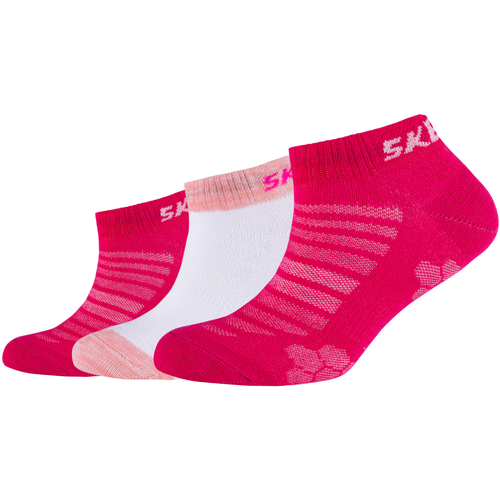 Lenjerie intimă Fete Șosete sport Skechers 3PPK Girls Mesh Ventilation Socks roz